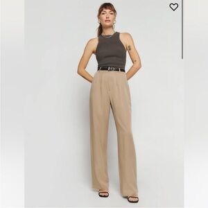 Reformation Mason Pant, Cafe, Size 2